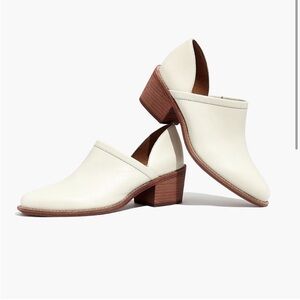 Madewell white leather ankle booties